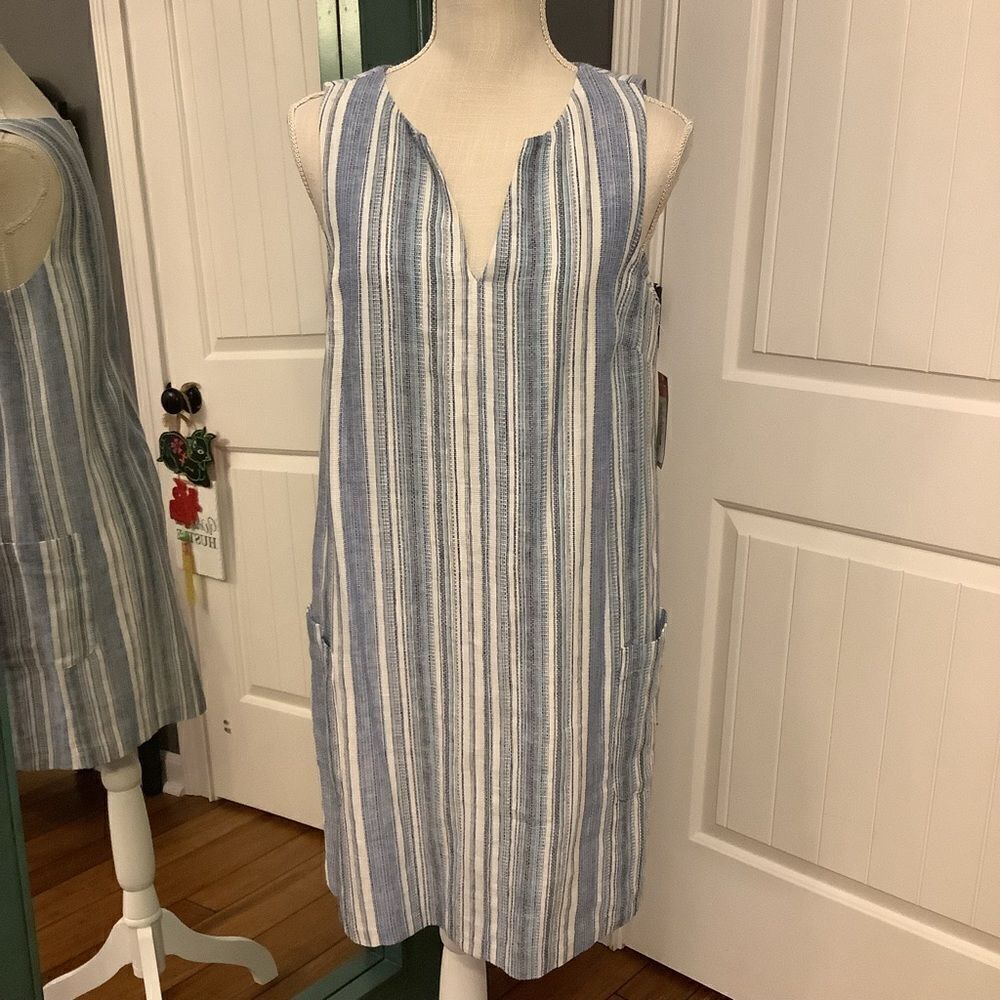NWT ❤️‍🔥‎ Daniel Cremieux Linen Striped Dress 👗